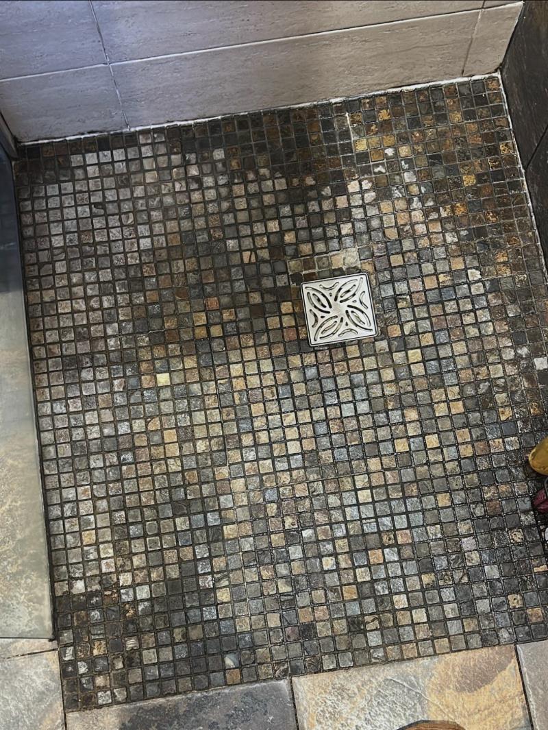 Mosaic Marble Shower Floor Before Cleaning Morningside Edinburgh